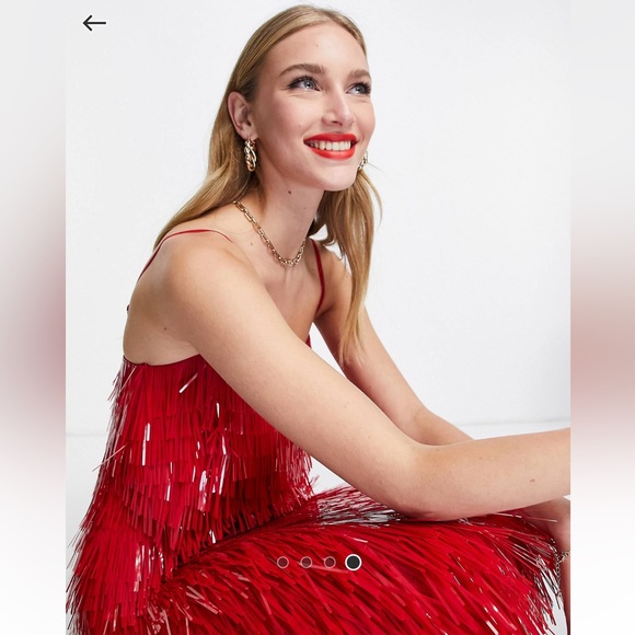 ASOS DESIGN shard detail midi dress in size US 4 - Picture 4 of 4